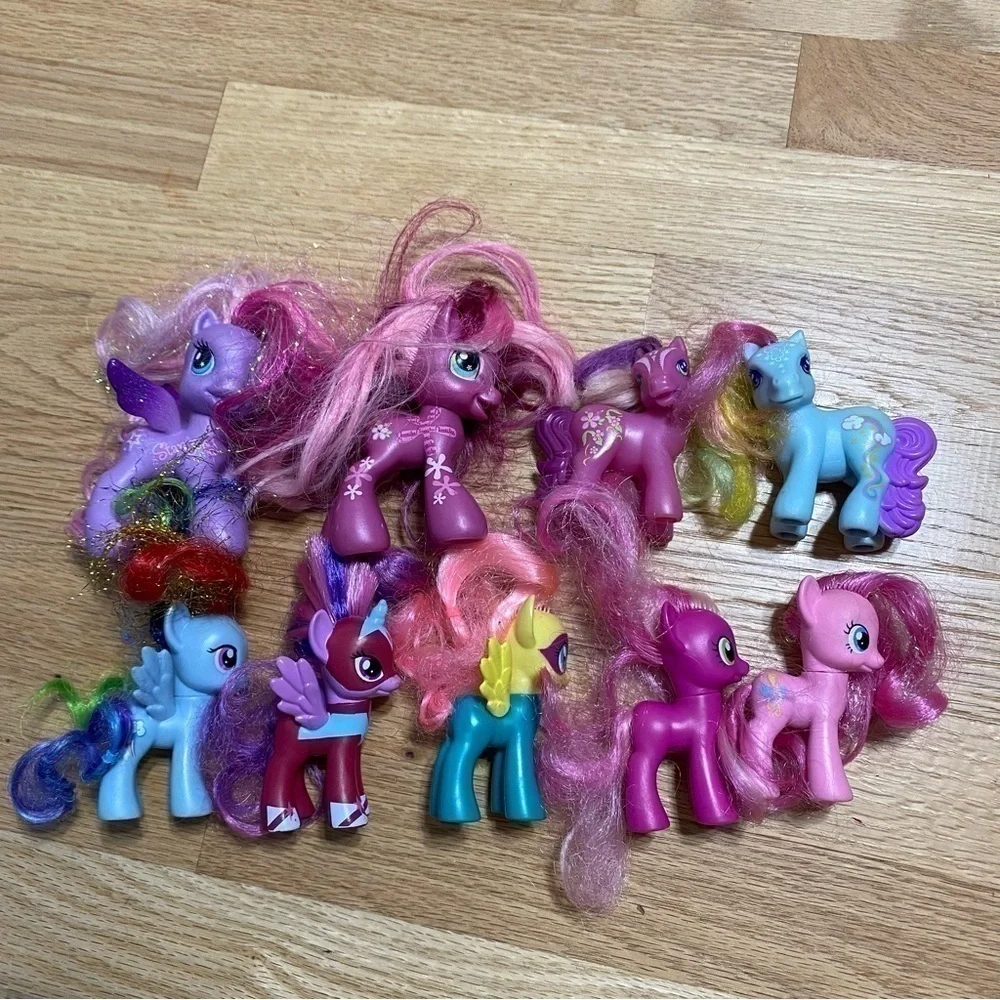 My Little Pony Bundle Lot 9 Horse Figure Pink Purple Blue